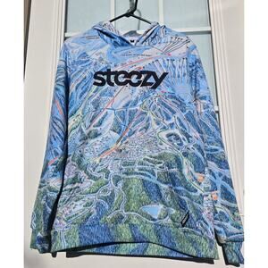 Steezy Snowboarding Ski Hoodie Features Big Sky Resort MT Sweatshirt Unisex Sz S